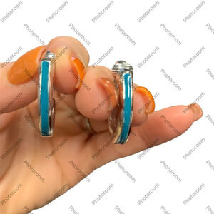 Avon Touch of Blue Women's clip  Earrings silvertone NIB 1989